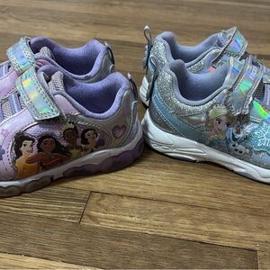 Disney Princess and Frozen Kids Sneakers - Purple and Silver